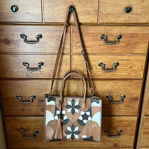 Michael Kors Mercer Acorn Floral Patchwork Large Convertible Tote